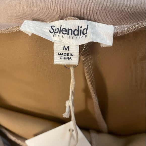 Splendid MEDIUM Soft Suede Skinny Stretchy pants like Leggings Beige Creme Tan - Picture 10 of 10